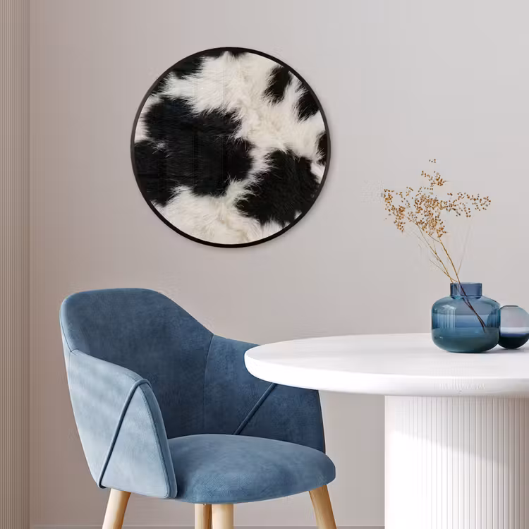 Bont - Textuur - Zwart - Wit Fotolijst rond zonder passe partout klein -sfeer2