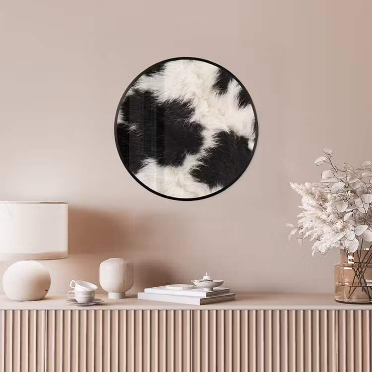 Bont - Textuur - Zwart - Wit Fotolijst rond zonder passe partout klein -sfeer3