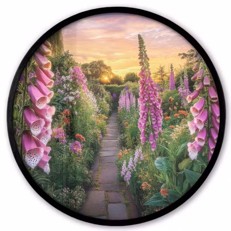Vingerhoedskruid - Bloemen - Tuin Fotolijst rond zonder passe partout klein -3d