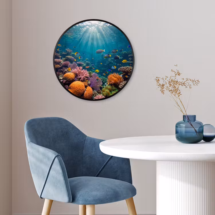 Vis - Koraal - Oceaan - Natuur - Kleurrijk Fotolijst rond zonder passe partout klein -sfeer2