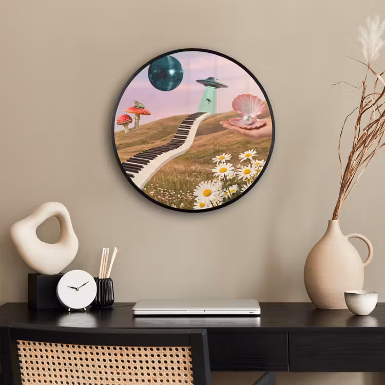 Poster im Rahmen Rund - Fisch – Natur – Abstrakt - Vis - Natuur - Abstract Fotolijst rond zonder passe partout klein