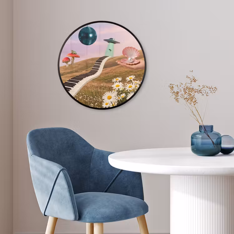 Poster im Rahmen Rund - Fisch – Natur – Abstrakt - Vis - Natuur - Abstract Fotolijst rond zonder passe partout klein