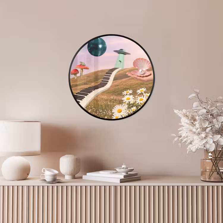 Poster im Rahmen Rund - Fisch – Natur – Abstrakt - Vis - Natuur - Abstract Fotolijst rond zonder passe partout klein