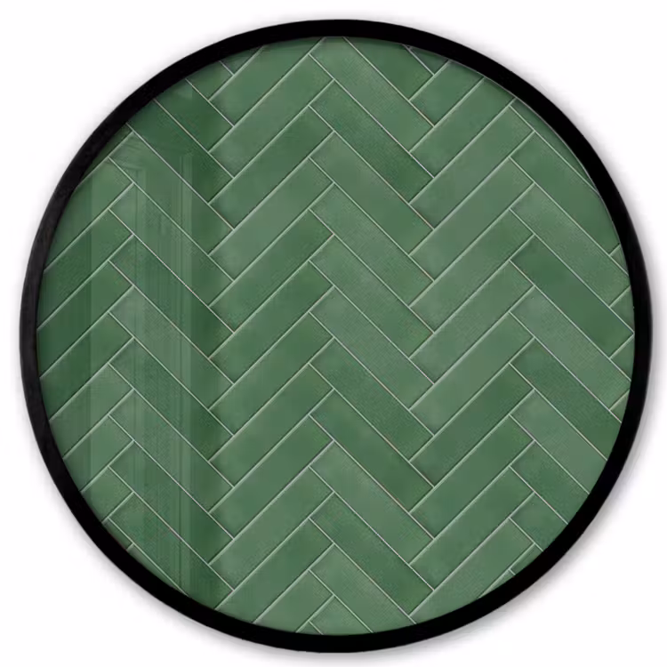 Visgraat - Wandtegel - Bosgroen Fotolijst rond zonder passe partout klein 856 -3d