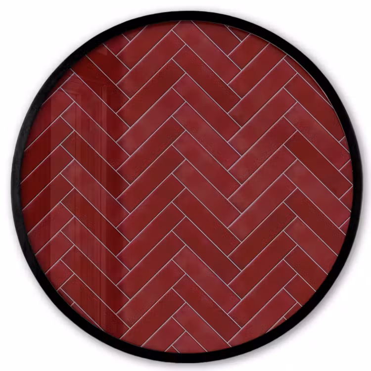 Visgraat - Wandtegel - Bordeaux - Rood Fotolijst rond zonder passe partout klein 856 -3d
