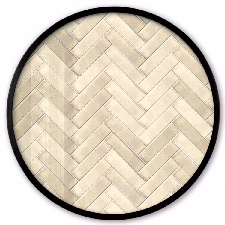 Visgraat - Wandtegel - Licht Beige Fotolijst rond zonder passe partout klein 856 -3d