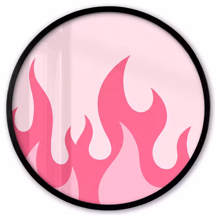 Vlammen - Patroon - Abstract - Modern - Roze Fotolijst rond zonder passe partout klein -3d