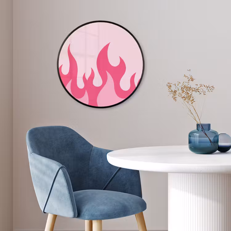 Vlammen - Patroon - Abstract - Modern - Roze Fotolijst rond zonder passe partout klein -sfeer2