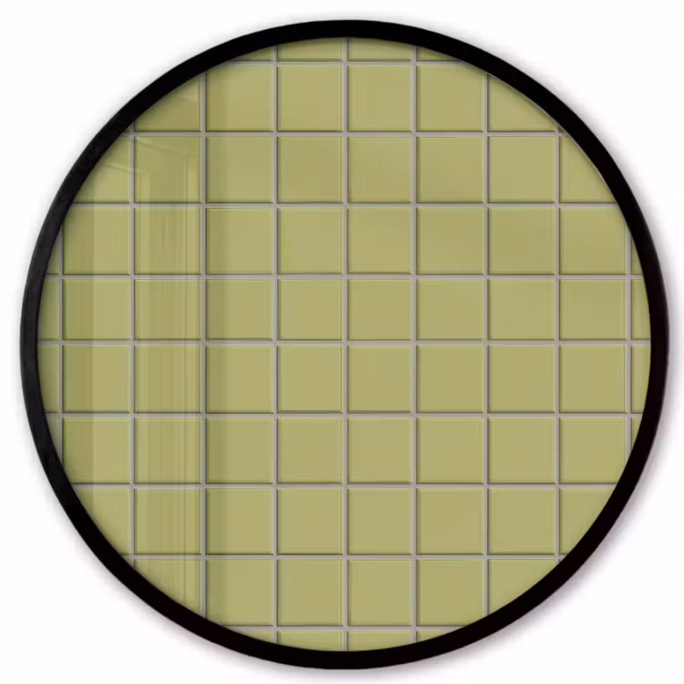 Tegel - Patroon - Olijfgroen Fotolijst rond zonder passe partout klein 856 -3d