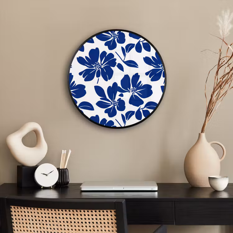 Floraal - Modern - Blauw Fotolijst rond zonder passe partout klein 856 -sfeer1