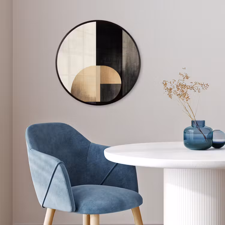 Vormen - Modern - Zwart Fotolijst rond zonder passe partout klein -sfeer2