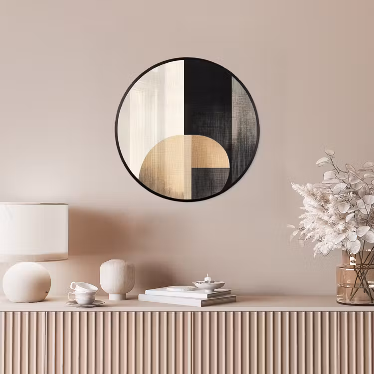 Vormen - Modern - Zwart Fotolijst rond zonder passe partout klein -sfeer3