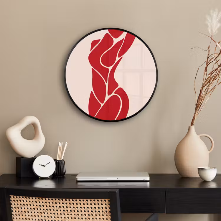 Vrouw - Figuur - Abstract - Modern - Rood Fotolijst rond zonder passe partout klein -sfeer1