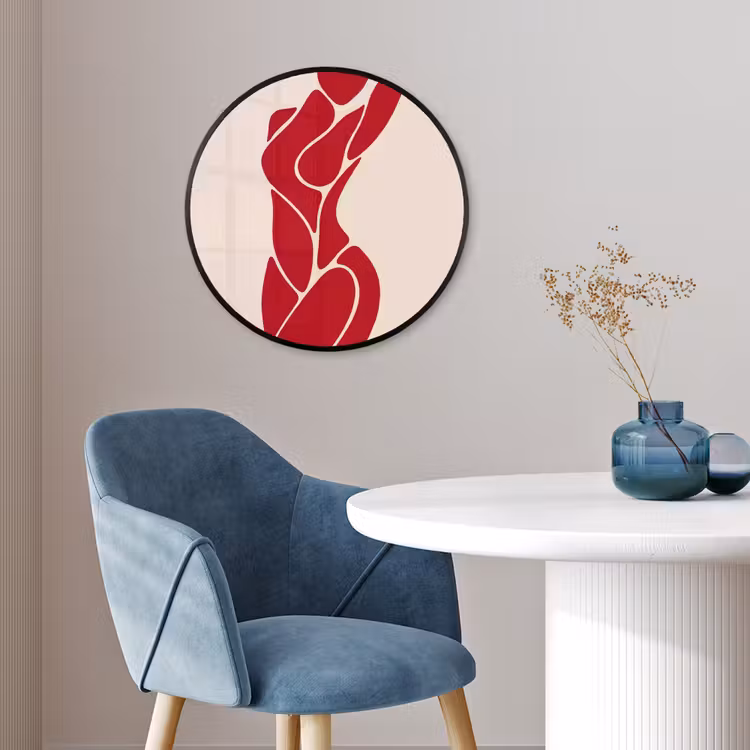 Vrouw - Figuur - Abstract - Modern - Rood Fotolijst rond zonder passe partout klein -sfeer2