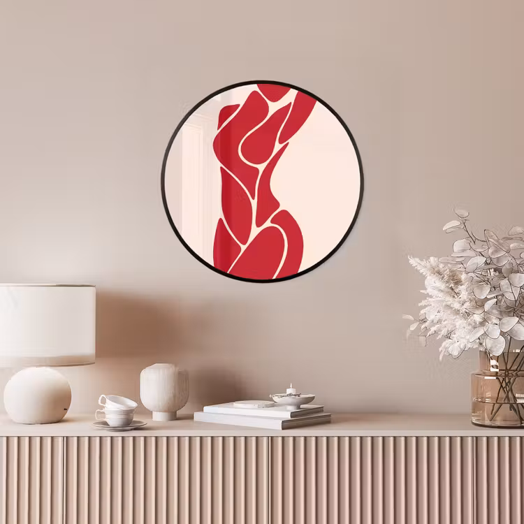 Vrouw - Figuur - Abstract - Modern - Rood Fotolijst rond zonder passe partout klein -sfeer3