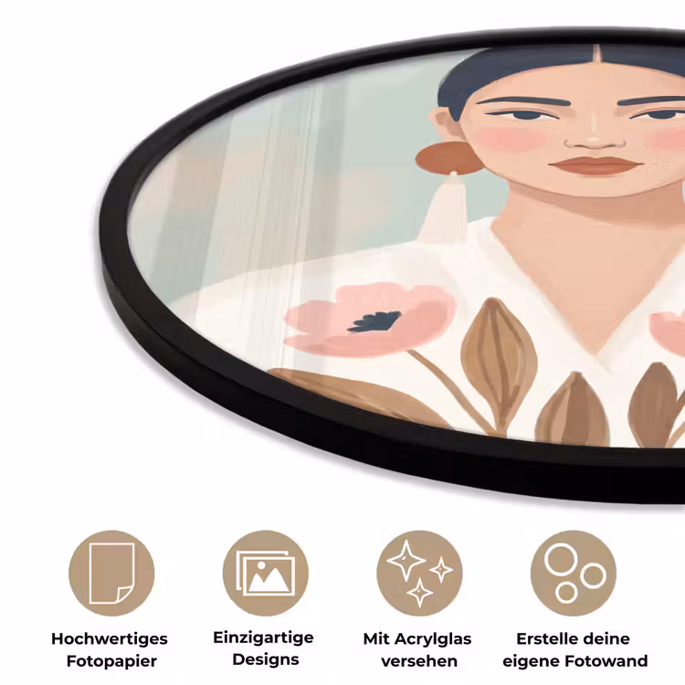 Vrouw - Kimono - Pastel Fotolijst rond zonder passe partout klein -closeup_DE