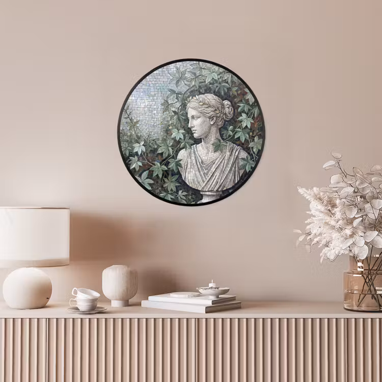 Vrouw - Klassiek - Mozaiëk - Natuur - Groen Fotolijst rond zonder passe partout klein -sfeer3
