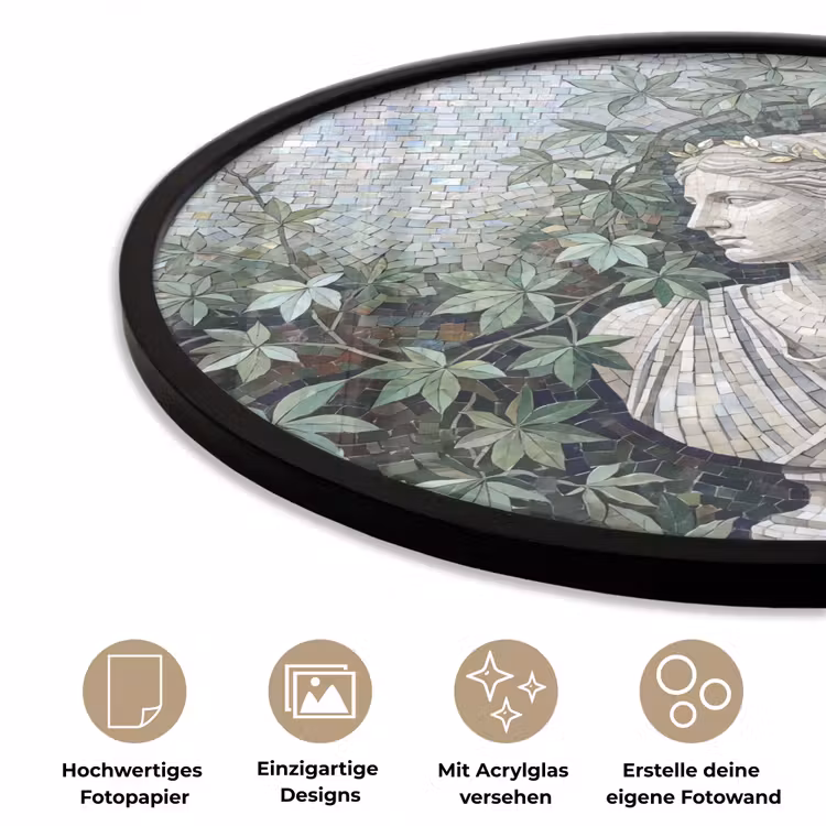 Vrouw - Klassiek - Mozaiëk - Natuur - Groen Fotolijst rond zonder passe partout klein -closeup_DE