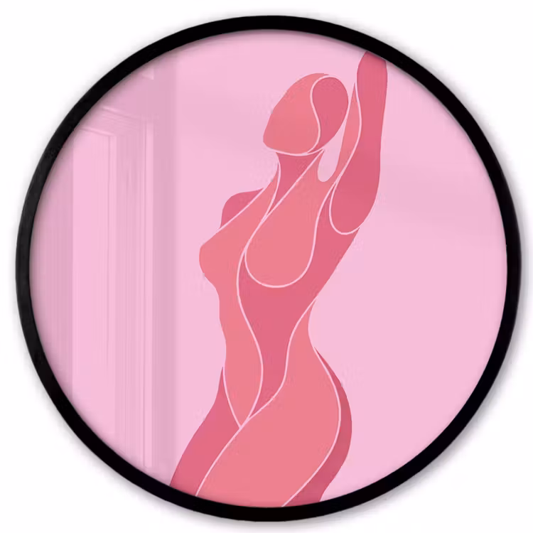 Vrouw - Lichaam - Abstract - Roze Fotolijst rond zonder passe partout klein -3d