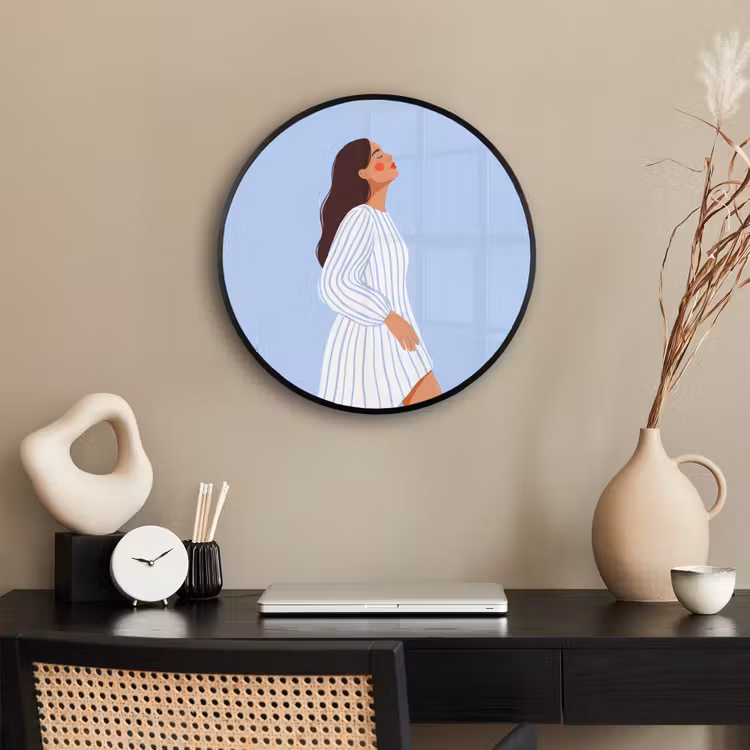 Vrouw - Profiel - Rust - Modern - Illustratie Fotolijst rond zonder passe partout klein -sfeer1