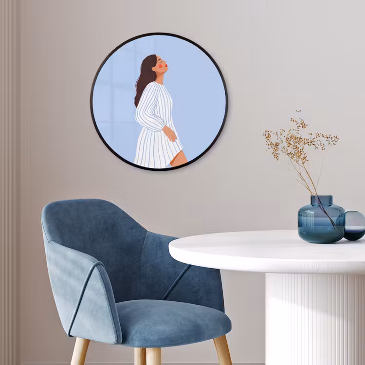 Vrouw - Profiel - Rust - Modern - Illustratie Fotolijst rond zonder passe partout klein -sfeer2