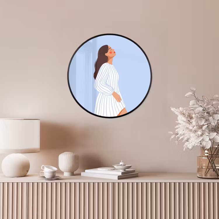 Vrouw - Profiel - Rust - Modern - Illustratie Fotolijst rond zonder passe partout klein -sfeer3