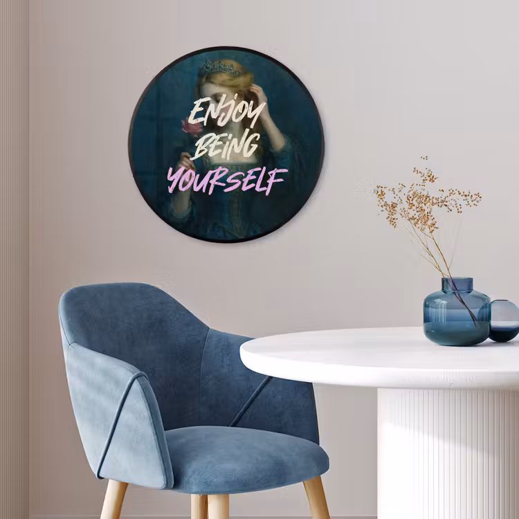 Vrouw - Roos - Quote Fotolijst rond zonder passe partout klein -sfeer2