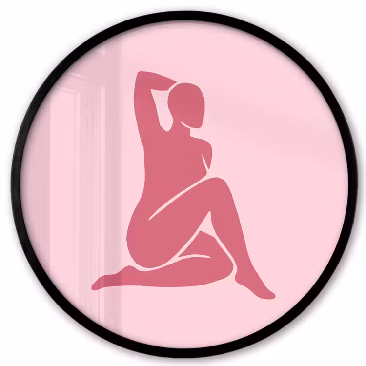 Vrouw - Silhouet - Abstract - Modern - Roze Fotolijst rond zonder passe partout klein -3d