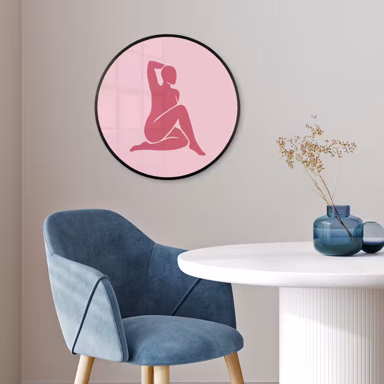 Vrouw - Silhouet - Abstract - Modern - Roze Fotolijst rond zonder passe partout klein -sfeer2