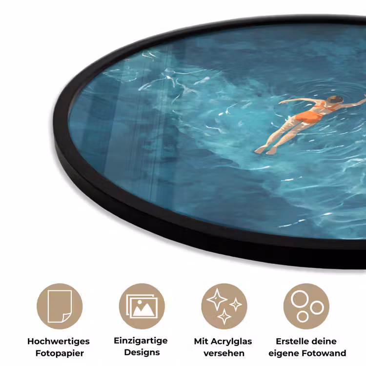 Vrouw - Water - Bikini - Oranje Fotolijst rond zonder passe partout klein -closeup_DE