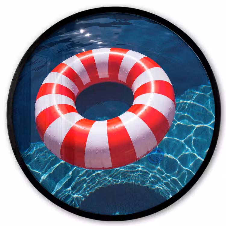 Recreatie - Water - Zomer - Rood - Wit Fotolijst rond zonder passe partout klein -3d