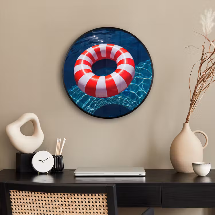Recreatie - Water - Zomer - Rood - Wit Fotolijst rond zonder passe partout klein -sfeer1