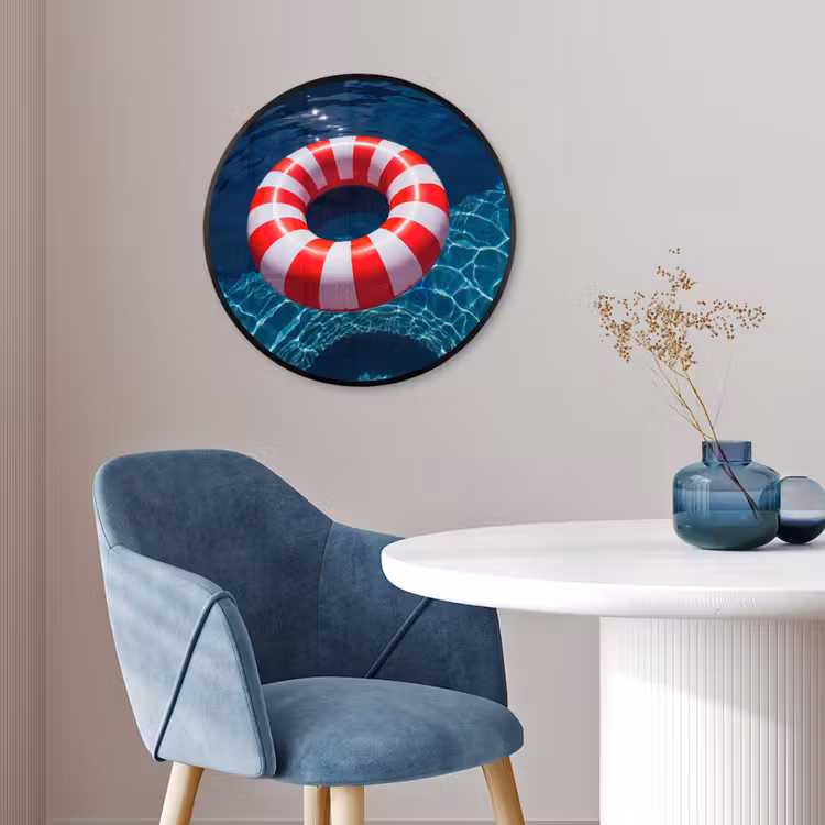 Recreatie - Water - Zomer - Rood - Wit Fotolijst rond zonder passe partout klein -sfeer2