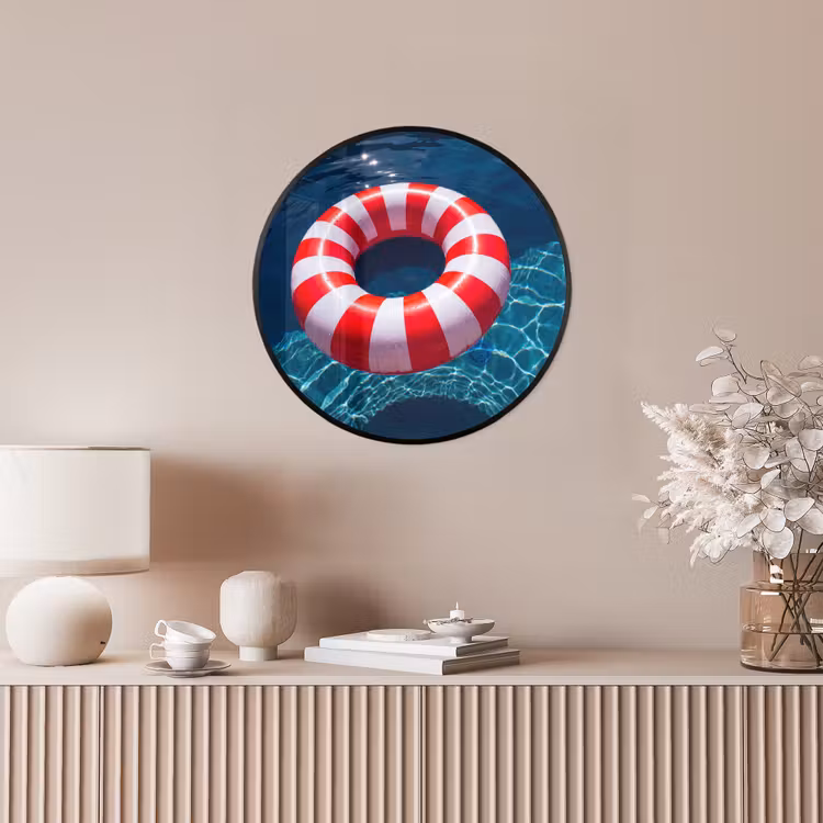 Recreatie - Water - Zomer - Rood - Wit Fotolijst rond zonder passe partout klein -sfeer3