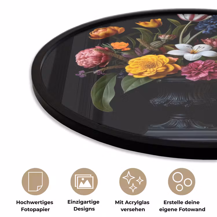Lente - Bloemen - Klassiek - Vaas Fotolijst rond zonder passe partout klein -closeup_DE