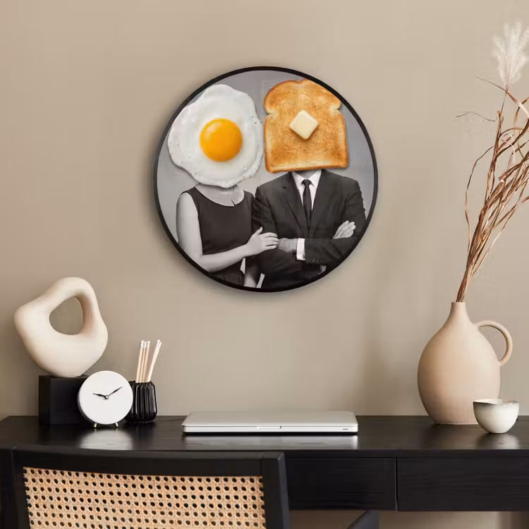 Ontbijt - Koppel - Ei - Brood Fotolijst rond zonder passe partout klein -sfeer1