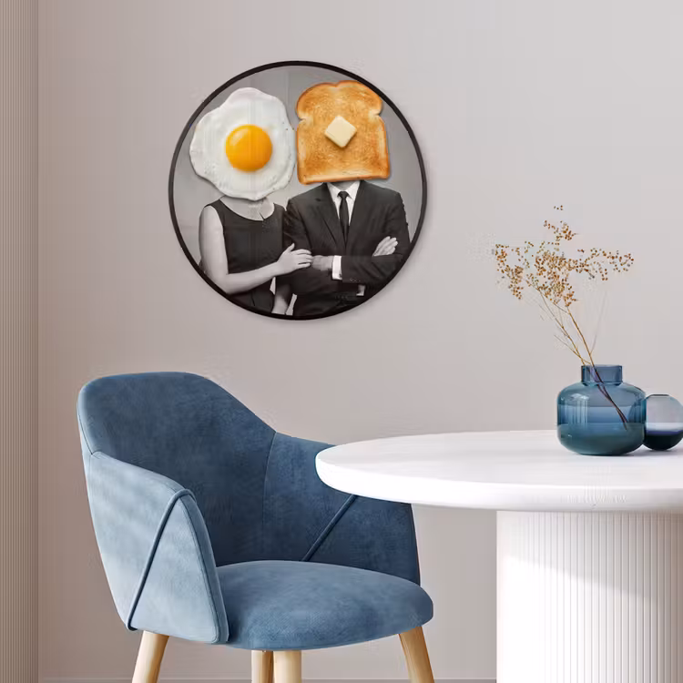 Ontbijt - Koppel - Ei - Brood Fotolijst rond zonder passe partout klein -sfeer2