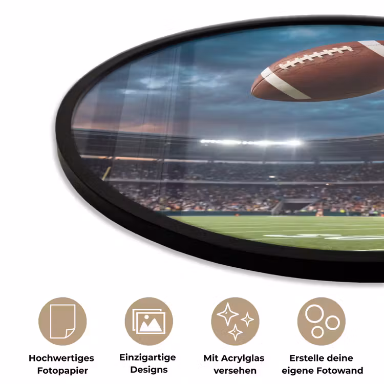 Football - Bal - Stadion - Sport Fotolijst rond zonder passe partout klein -closeup_DE