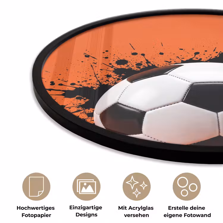 Voetbal - Verf - Sport - Oranje Fotolijst rond zonder passe partout klein -closeup_DE