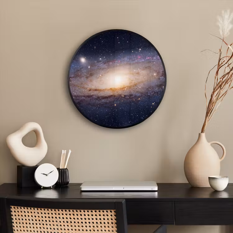 Poster im Rahmen Rund - Galaxie – Weltraum – Kosmos - Sterrenstelsel - Ruimte - Kosmos Fotolijst rond zonder passe partout klein