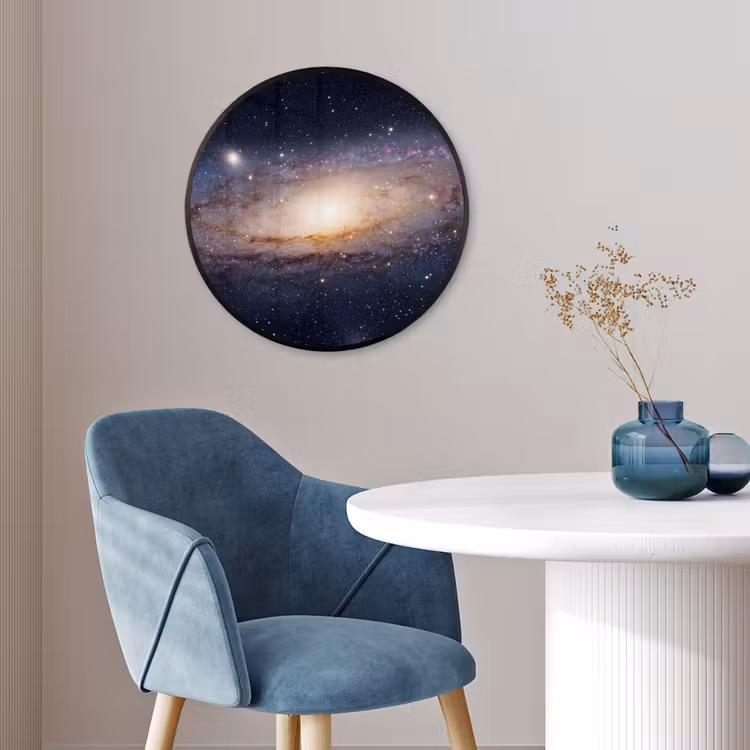 Poster im Rahmen Rund - Galaxie – Weltraum – Kosmos - Sterrenstelsel - Ruimte - Kosmos Fotolijst rond zonder passe partout klein