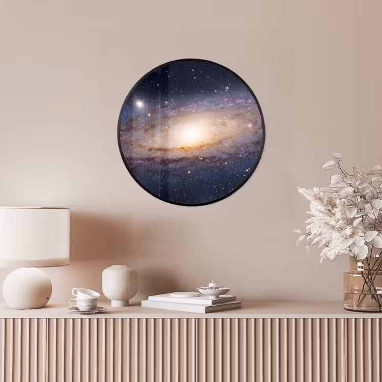 Poster im Rahmen Rund - Galaxie – Weltraum – Kosmos - Sterrenstelsel - Ruimte - Kosmos Fotolijst rond zonder passe partout klein