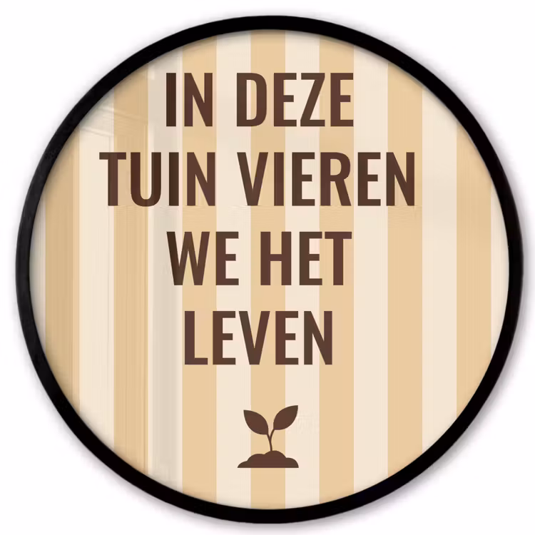 Tuin - Quote - Strepen - Zomer Fotolijst rond zonder passe partout klein -3d