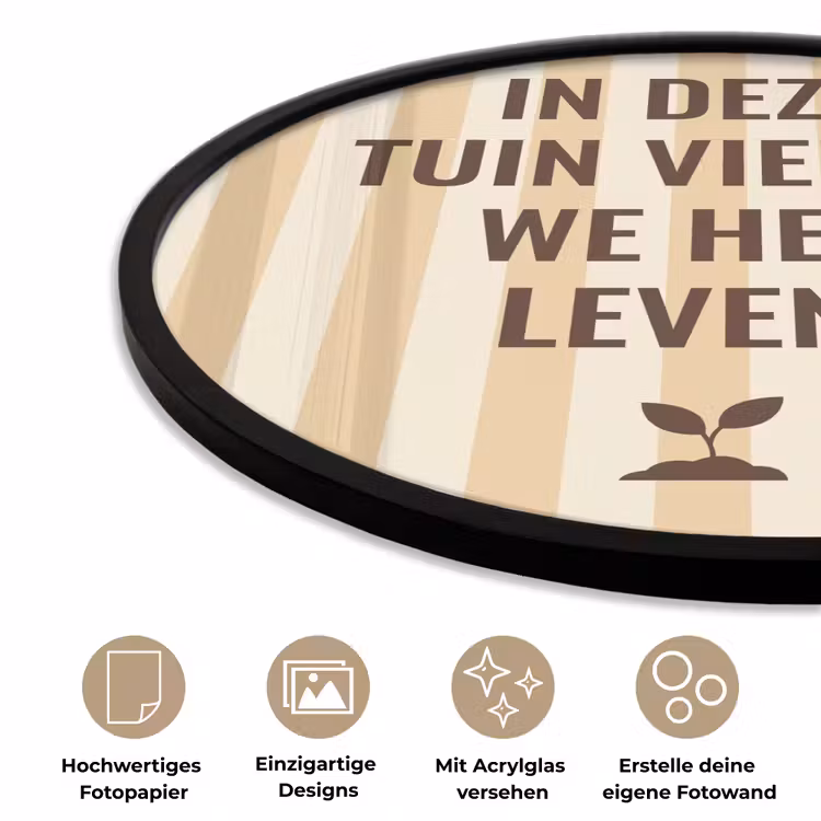 Tuin - Quote - Strepen - Zomer Fotolijst rond zonder passe partout klein -closeup_DE