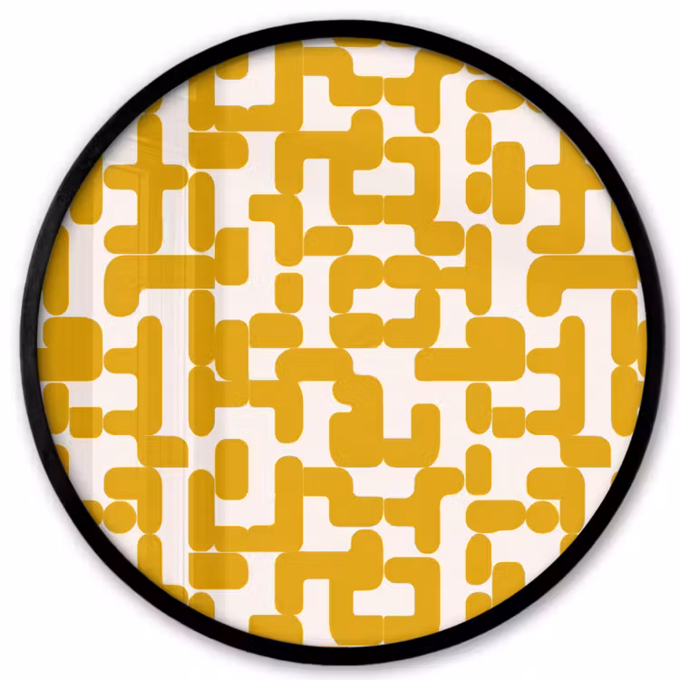 Geel - Beige - Patroon Fotolijst rond zonder passe partout klein 856 -3d
