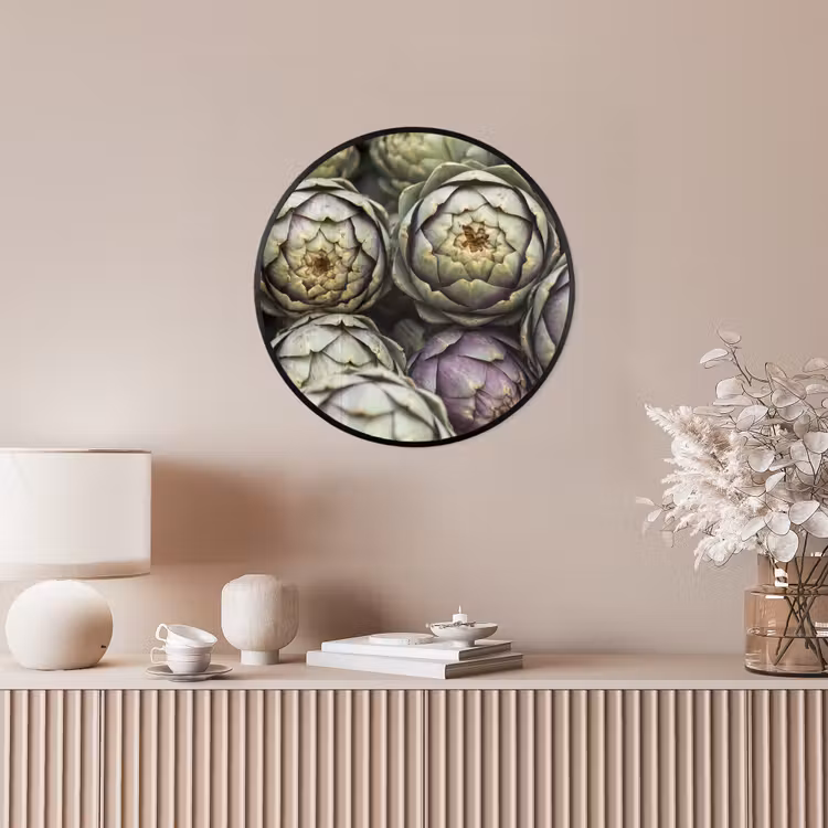 Poster im Rahmen Rund - Gemüse – Frisch – Essen - Groenten - Vers - Eten Fotolijst rond zonder passe partout klein