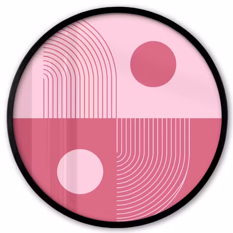 Geometrie - Patroon - Abstract - Roze - Modern Fotolijst rond zonder passe partout klein -3d