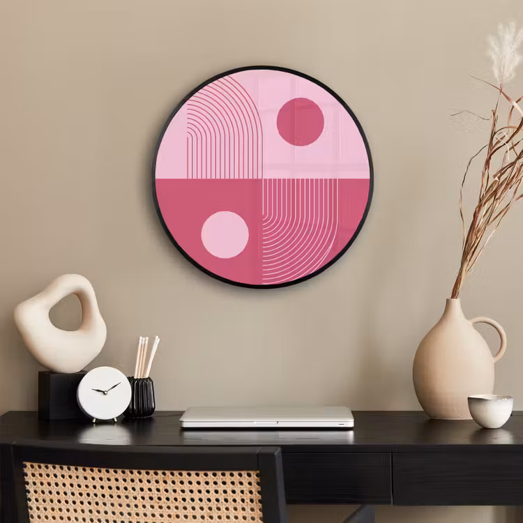 Geometrie - Patroon - Abstract - Roze - Modern Fotolijst rond zonder passe partout klein -sfeer1