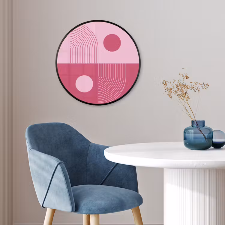 Geometrie - Patroon - Abstract - Roze - Modern Fotolijst rond zonder passe partout klein -sfeer2