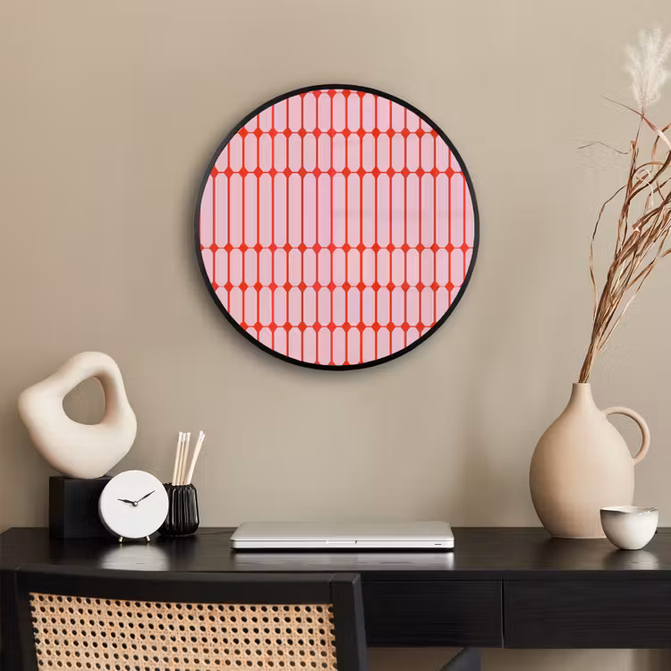 Geometrisch - Minimalistisch - Rood - Roze Fotolijst rond zonder passe partout klein 856 -sfeer1